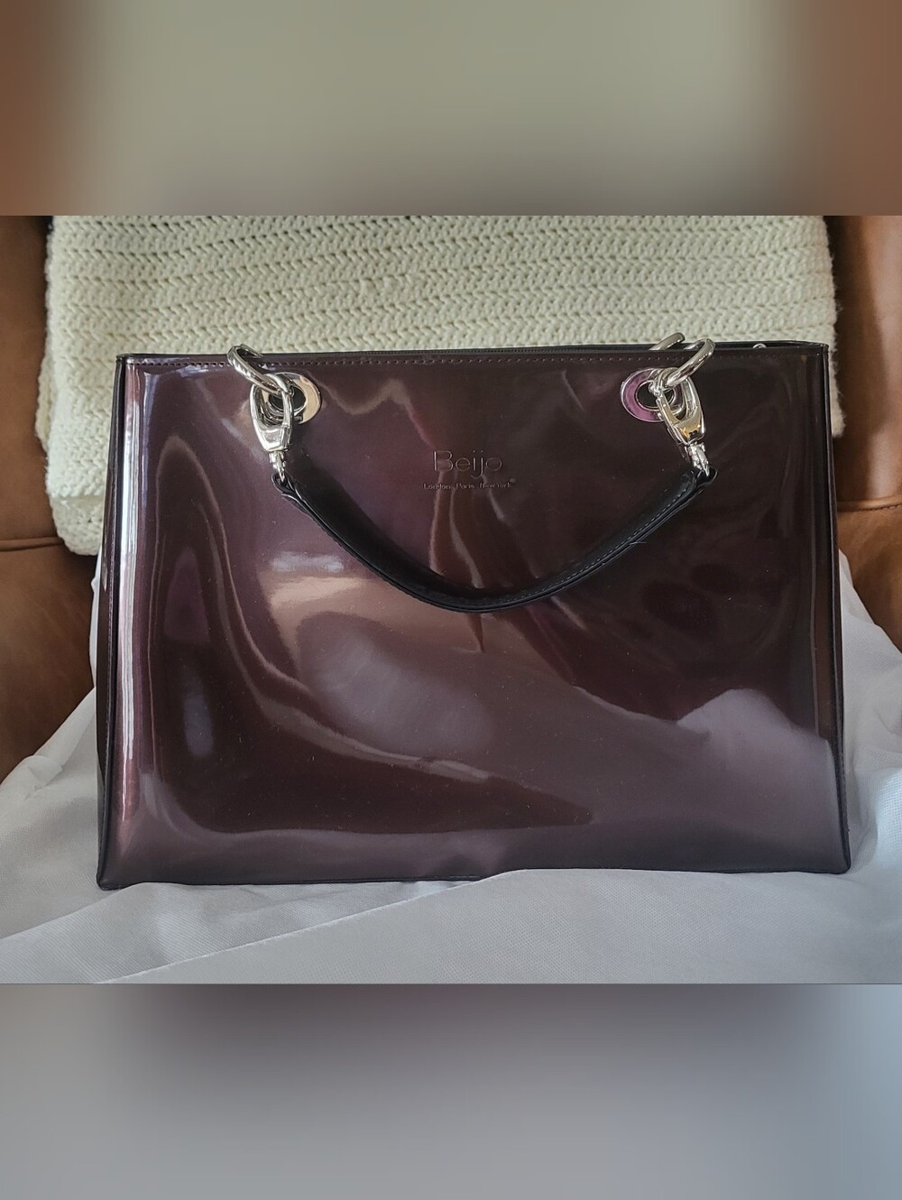 Beijo Women's Brown Patent Bag